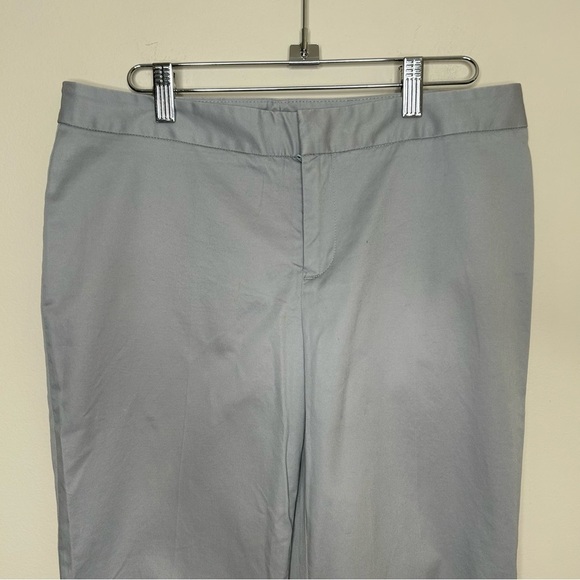 NWT Banana Republic 100% Cotton Straight Leg Mid Rise Trousers Grey Size 8 - Picture 2 of 10